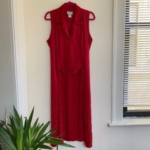 NWT VTG Amanda Lane Womens Duster Vest Sz L Dark Romantic Victorian Goth Castle